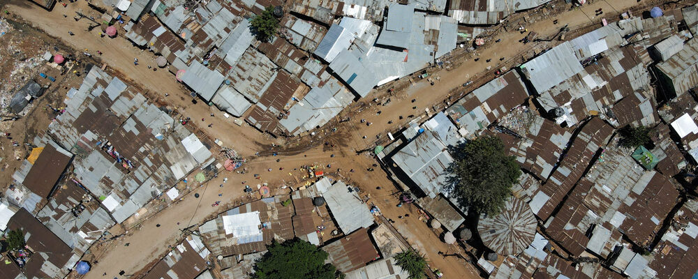 Drone,Flying,In,The,Slums,Of,Kibera,Kenya,,Poor,Houses